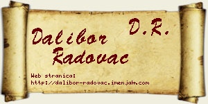 Dalibor Radovac vizit kartica